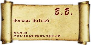 Boross Bulcsú névjegykártya